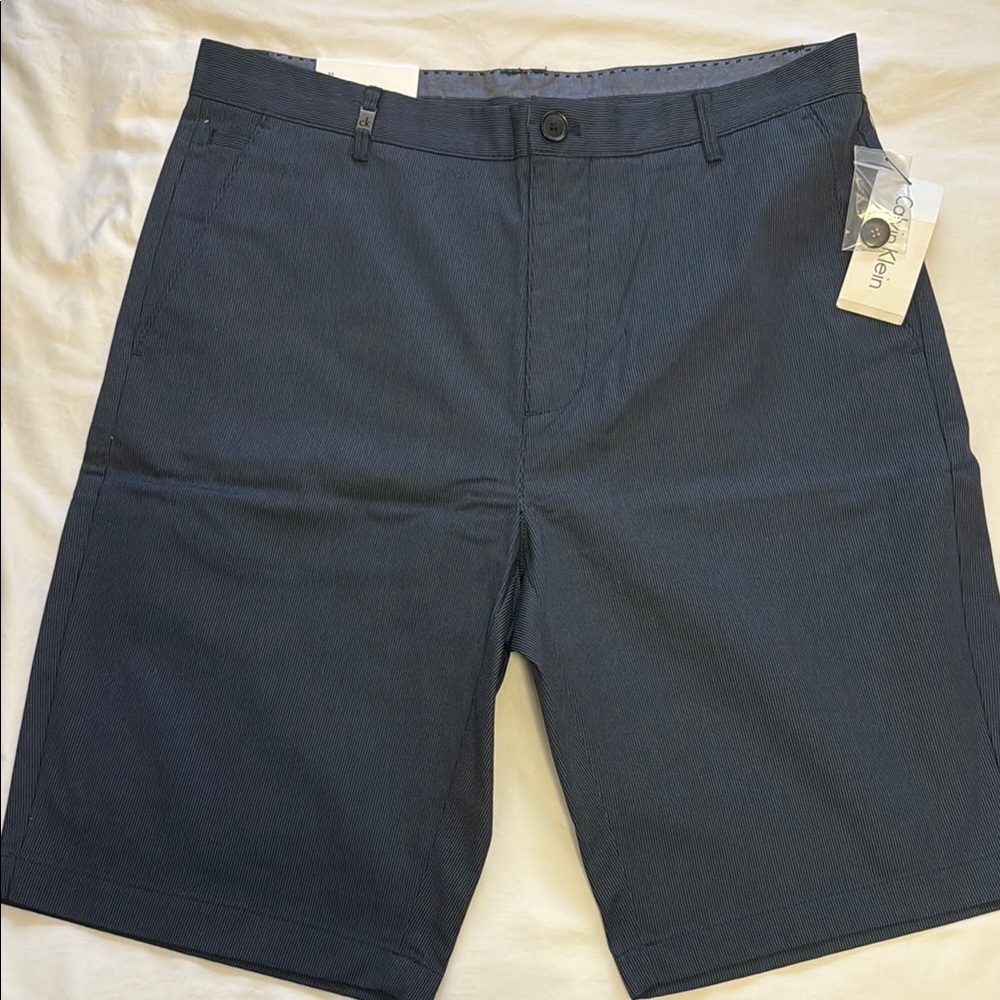 Calvin Klein Men's Dark Blue Flat Front Shorts